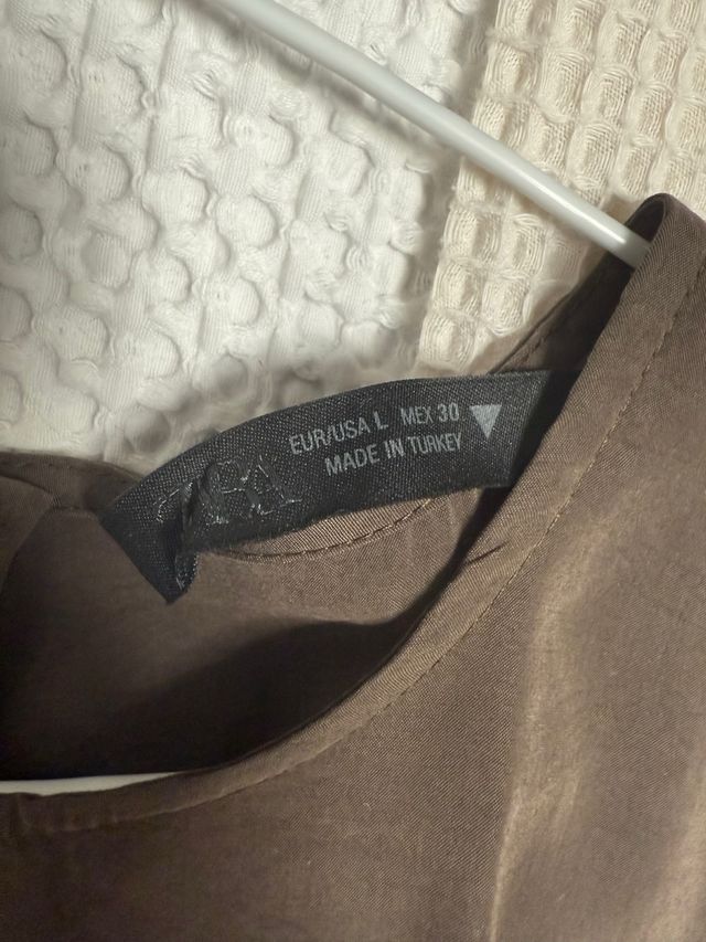 Vestido largo Zara marrón