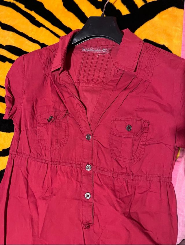 Camisa ancha color vino