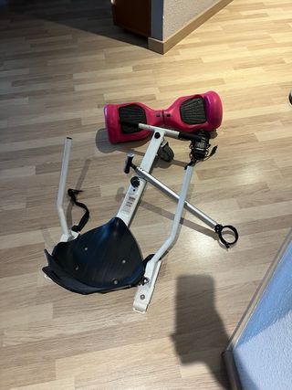 Hoverboard con asiento, manillar nuevo y cargador.