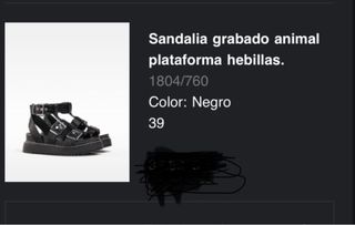 Sandalias negras plataforma  grabado animal 