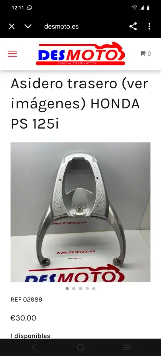 Portaequipajes Honda SH Plata