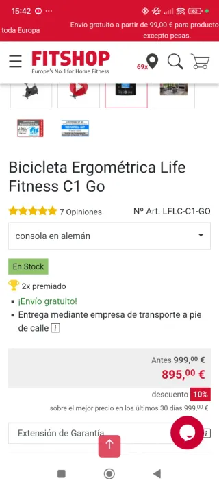 Bicicleta Estática Life Fitness C1