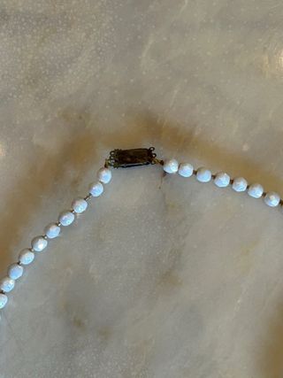 Collana vintage in vetro perlato sfaccettato