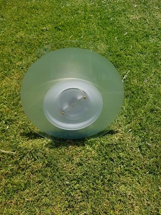 2 Lámparas Vintage Cristal y Metal Dorado