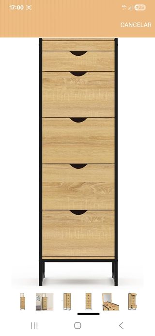 Cajonero alto madera y metal