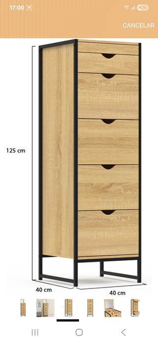 Cajonero alto madera y metal