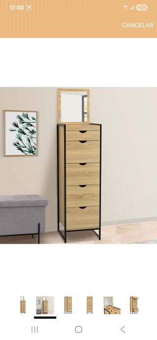 Cajonero alto madera y metal