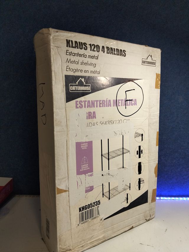 Estantería de hierro negra Catter House Klaus KHG05235 56x35x120 cm