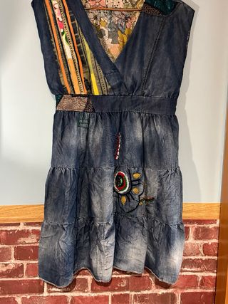 Vestido vaquero patchwork talla única