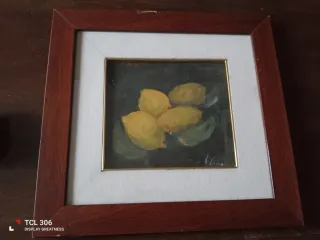 Natura morta con limoni, dipinto vintage