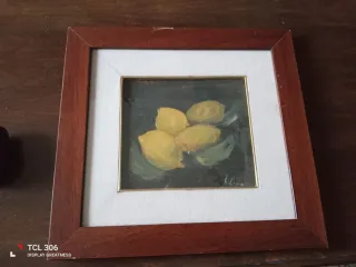 Natura morta con limoni, dipinto vintage