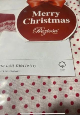 Tovaglia natalizia Preziosa rossa e bianca