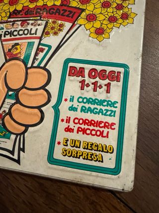 Targhetta in metallo Corriere dei Ragazzi 1972 numero storico vintage