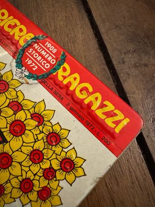 Targhetta in metallo Corriere dei Ragazzi 1972 numero storico vintage