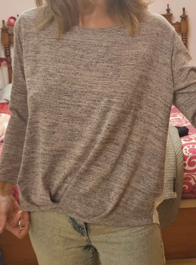 Blusa/Camisa Mujer Marrón/Gris
