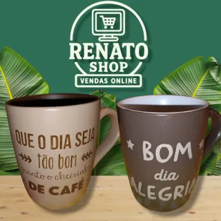 •2 Chávenas com Mensagens Inspiradoras