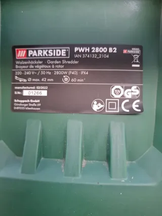 Trituradora ramas eléctrica 2800W