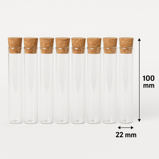 Lote 128 Tubos Cristal con Corcho