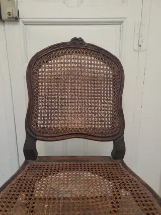 Pareja Sillas francesas de rejilla siglo XVIII