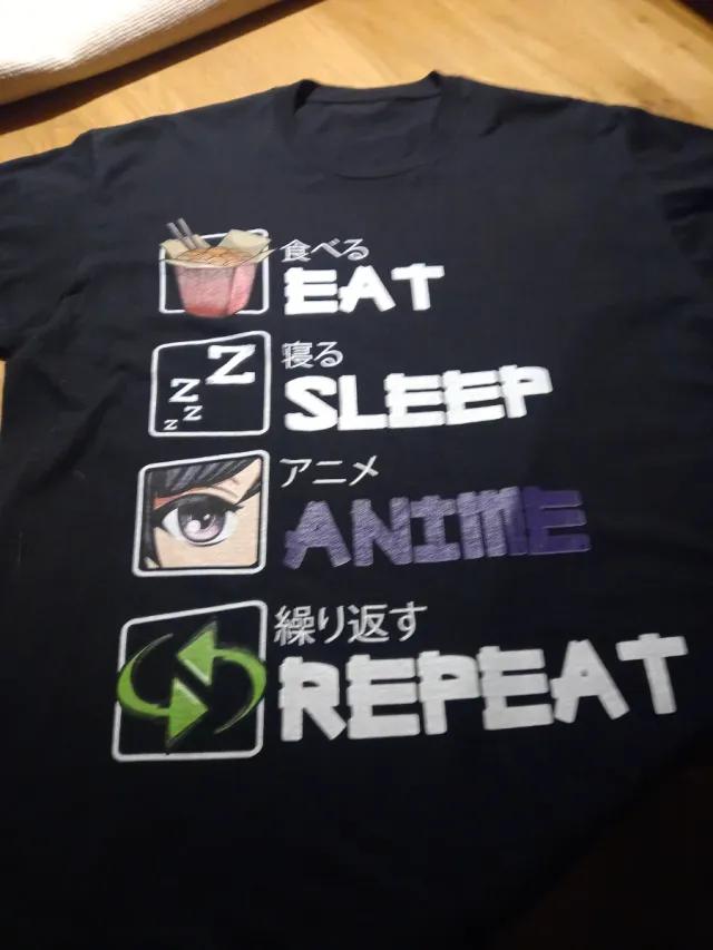 Camiseta Eat Sleep Anime Repeat Talla M