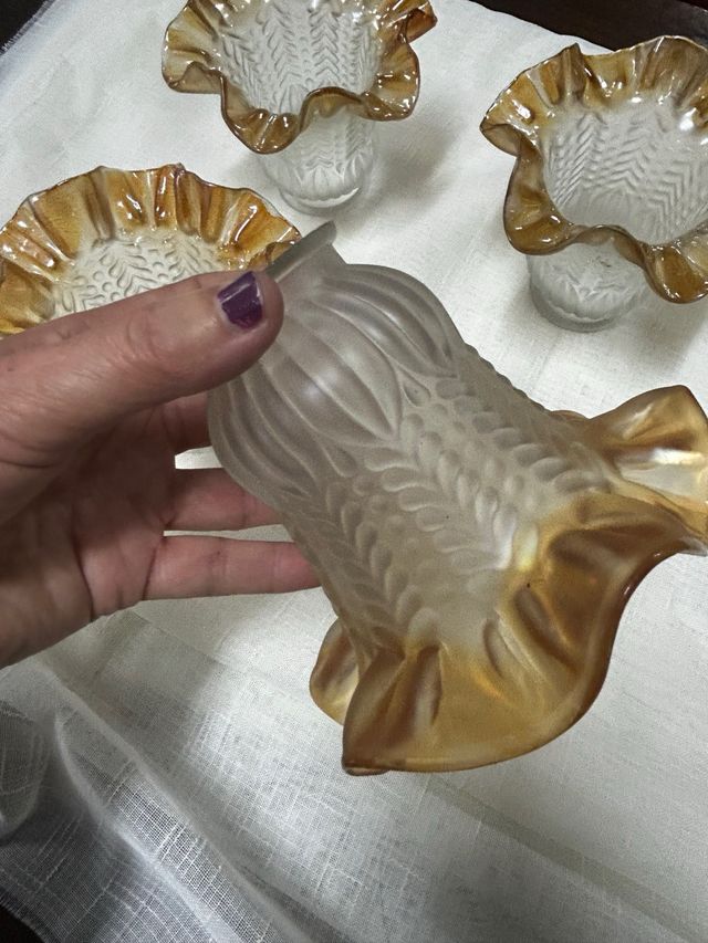 4 tulipani in vetro antico