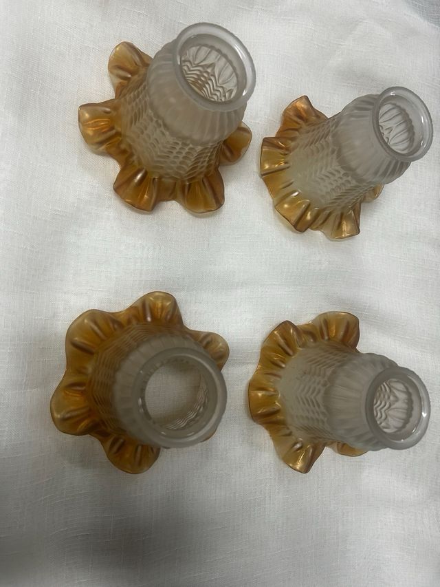 4 tulipani in vetro antico