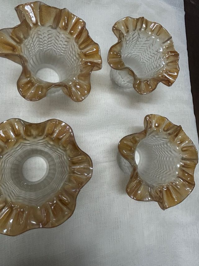 4 tulipani in vetro antico