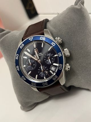 Reloj Tommy Hilfiger Cronógrafo Cuero Marrón Azul