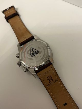 Reloj Tommy Hilfiger Cronógrafo Cuero Marrón Azul