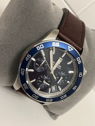 Reloj Tommy Hilfiger Cronógrafo Cuero Marrón Azul