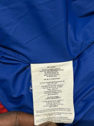 Piumino Ralph Lauren ragazzo rosso blu S