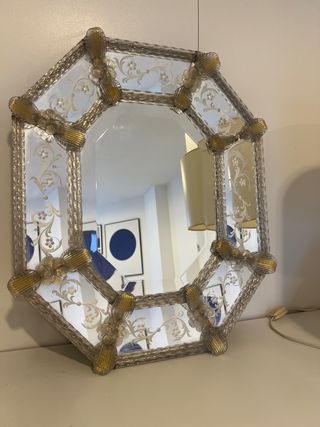 Specchio veneziano ottagonale di Murano