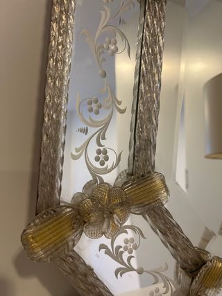 Specchio veneziano ottagonale di Murano