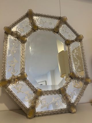Specchio veneziano ottagonale di Murano