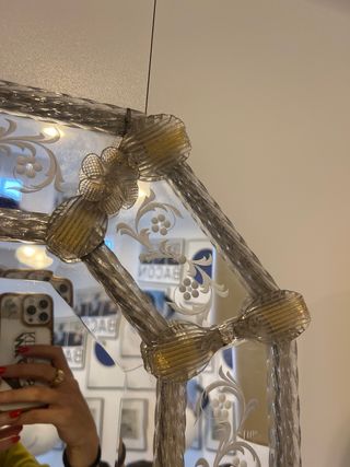 Specchio veneziano ottagonale di Murano