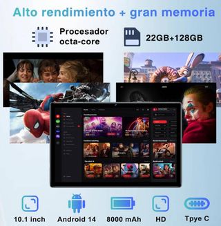 Tablet Android 14 da 10 pollici, 22 GB di RAM #816041