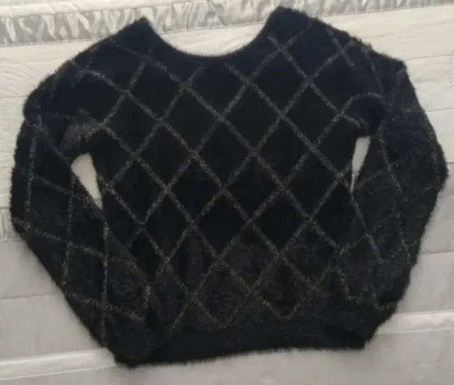 Jersey Naf Naf Negro Dorado Punto Fiesta Suave 