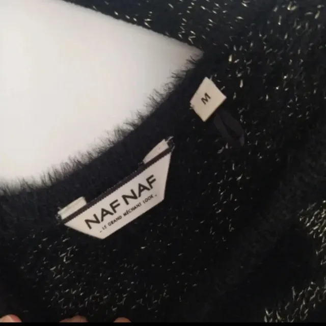 Jersey Naf Naf Negro Dorado Punto Fiesta Suave 