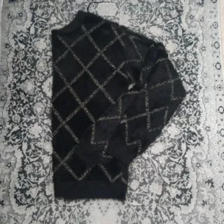 Jersey Naf Naf Negro Dorado Punto Fiesta Suave