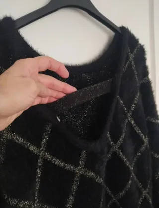 Jersey Naf Naf Negro Dorado Punto Fiesta Suave