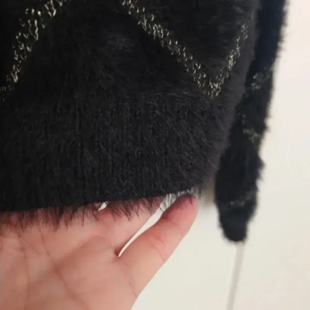 Jersey Naf Naf Negro Dorado Punto Fiesta Suave 