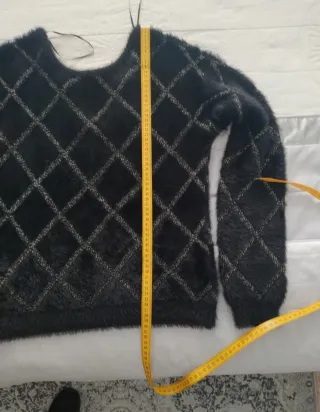 Jersey Naf Naf Negro Dorado Punto Fiesta Suave