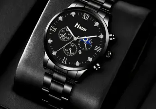 Orologio di lusso nero e argento HIKUN
Scatola non inclusa