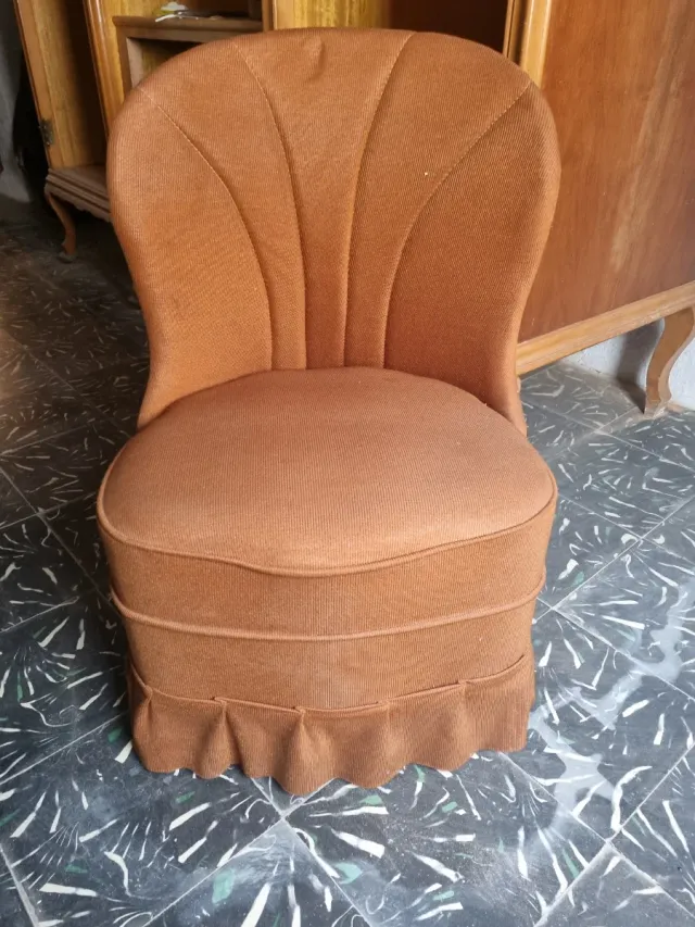 Sillón vintage JOGRE años 60 tapizado teja