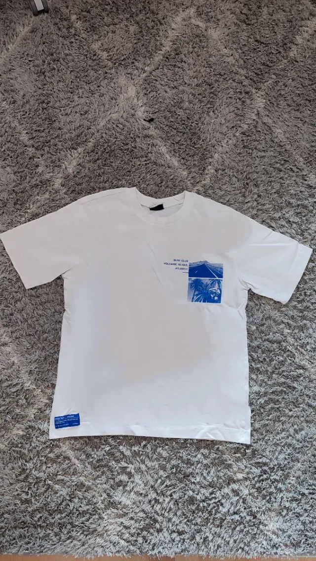 Camiseta Lefties Blanca Estampado Tropical