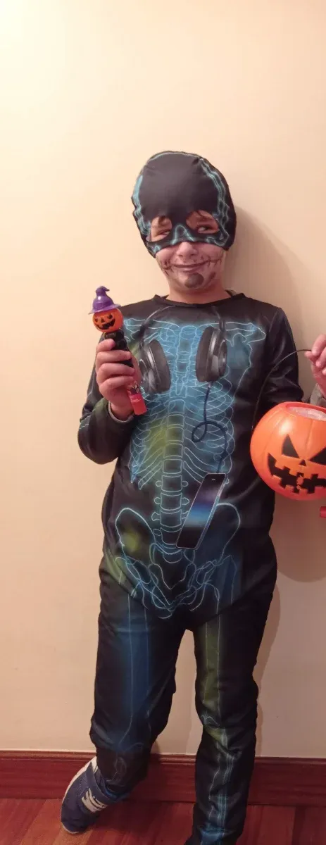 Halloween disfraz esqueleto niño 8-10 años