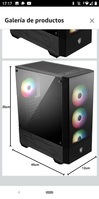 Caja PC MSI Negra con RGB