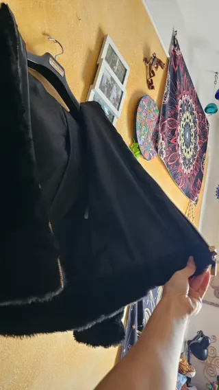 Giubbotto pelliccia nero donna Tg. S