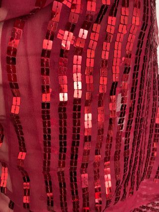 Stola sciarpa coprispalle seta bordeaux paillettes