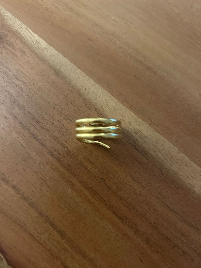 Anillo triple de plata bañada en oro amarillo de 1